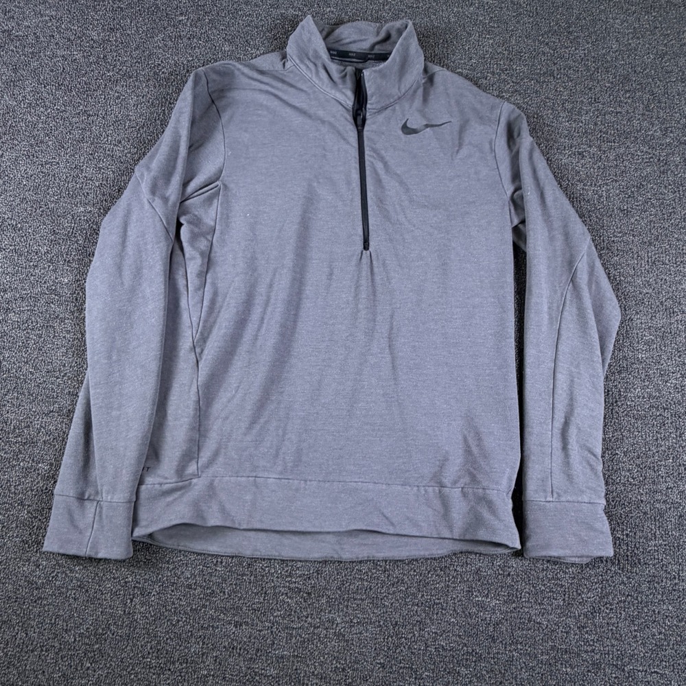 Nike Pullover Mens S 885412-038 Gray Dri-FIT Quarter Zip EUC